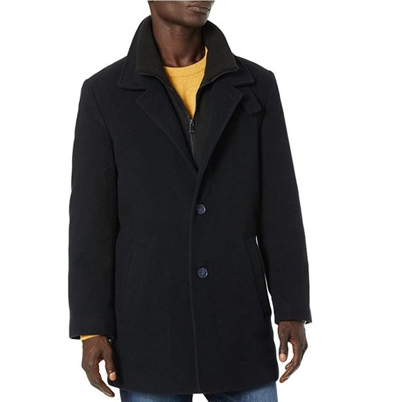 NWT Calvin Klein Men's Wool Blend Winter Jacket Peacoat Size 40 Navy $595 BB398 - Picture 3 of 3